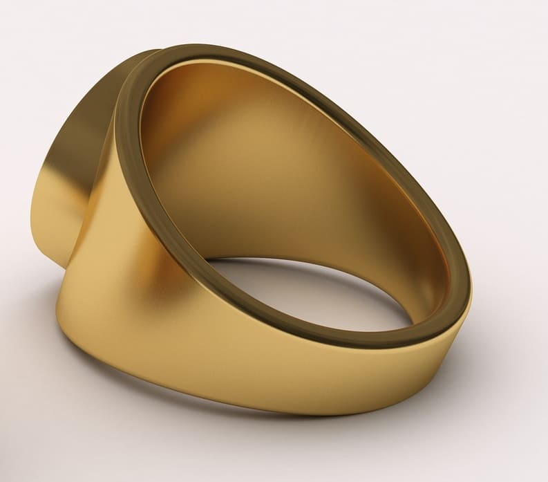 Мужское золотое кольцо "печатка"