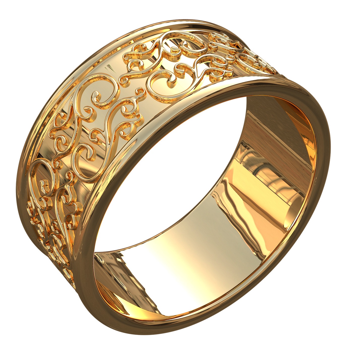 Кольцо с орнаментом золото